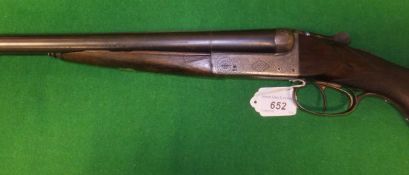 An Austrian 16 bore shotgun, double barrel, side by side, box lock, non ejector,