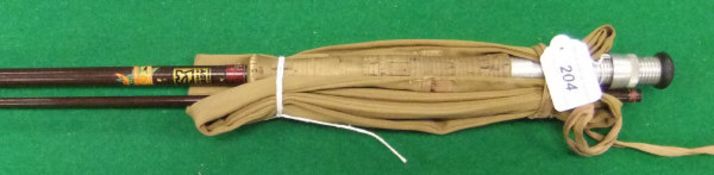 A Hardy 9 ft two piece trout fly rod retailed by Pegley-Davies
