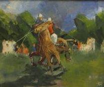 T FAURE? A pair of polo scenes, oil on canvas,
