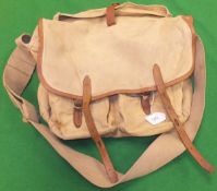A leather-trimmed canvas game bag by Brady