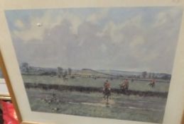 AFTER LIONEL EDWARDS "Cottesmore", hunt riding through field, colour print (ARR) CONDITION REPORTS