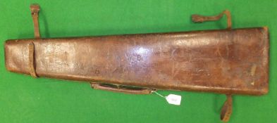 A vintage leather leg o' mutton style gun case,