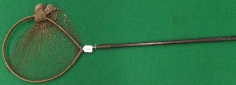 A J Keen of Leicester bentwood teardrop shaped trout landing net with folding neck joint