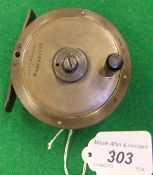 A Lucas Hercules style plate wind fishing reel bearing the name "Mitchells of Manchester"