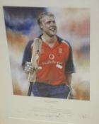 AFTER STEPHEN DOIG "Andrew Freddie Flintoff", limited edition colour print, No'd.