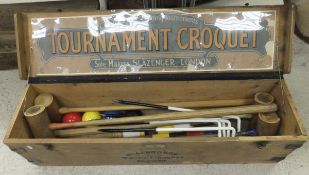 A pine boxed Slazenger croquet set