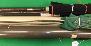 A collection of three two piece trout fly rods to include a Shakespeare "Medallist" 9 ft rod,