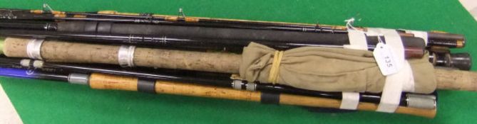 A collection of eight coarse fishing rods to include examples by Abu, Shakespeare,