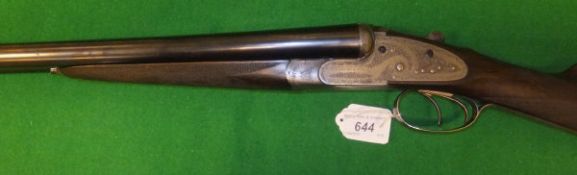 A P Webley & Son 12 bore shotgun, double barrel, side by side, side lock, ejector, 30" barrels (No.