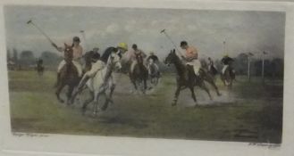 AFTER GEORGE WRIGHT set of four polo match scenes,