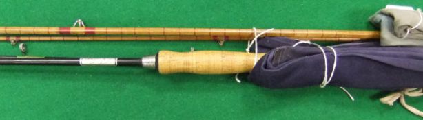 An Obourn two piece trout fly rod and an S E Ings two piece spinning rod