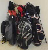Seven bags of assorted golf clubs to include examples by Wilson, Albatross,