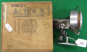 A Hardy "Altex" No. 2 Mark IV fixed spool fishing reel in a wooden box CONDITION REPORTS In used