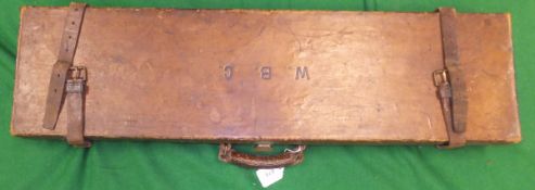 A leather motor case, bearing initials to lid "W.B.C.