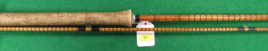 A "Fred Thorncroft" Mk IV "Avon" two piece split cane fishing rod, stamped "F.R.T.