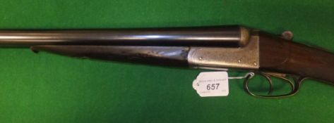 A W Darlow of Bedford, Norwich & Cambridge 12 bore shotgun, double barrel, side by side, box lock,