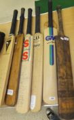 WITHDRAWN - Six cricket bats, some autographed,