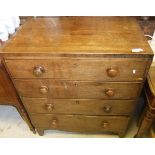 An early 19th Century mahogany and cross-banded chest of four long drawers