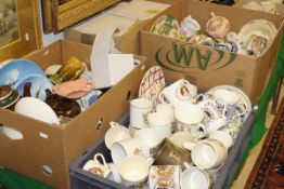 Seven boxes of assorted china wares to include a Samson Bridgewood dinner and tea service,