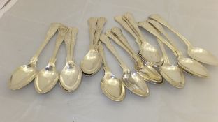 A set of five George IV Irish silver Kings pattern teaspoons (by Edward Twycross with double strike