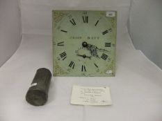 A long case clock movement and one weight,