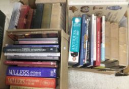 Three boxes of various books, mainly on the subject of art and antiques,