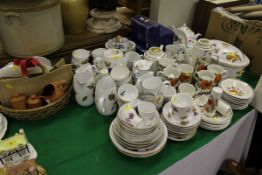 A collection of various china and glass wares to include J & G Meakin "Poppy" breakfast wares,