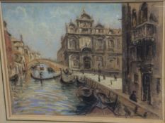 BARRINGTON BROWNE "Venice", pastel, signed lower right,