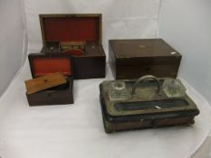 A 19th Century rectangular mahogany tea caddy,