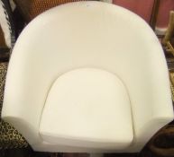 A modern upholstered tub chair