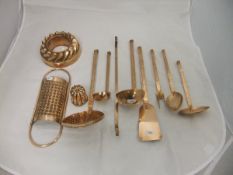 A collection of 19th Century and later copper kitchen wares to include a ring jelly mould,