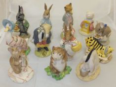 Ten Beatrix Potter figures including Beswick "Tommy Brock" (1955).