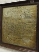 18TH CENTURY ENGLISH SCHOOL - silk needlework map depicting the counties in England and Wales