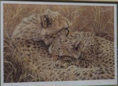 AFTER ALAN M. HUNT "Resting Lions", limited edition colour print No'd 202/395, signed in pencil