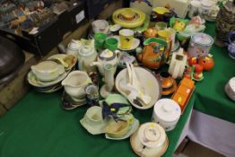 A large collection of various decorative china to include Susie Cooper, Clarice Cliff,