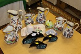 A graduated set of three Mason's Patent ironstone Japan pattern jugs,