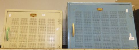 A pale blue enamelled metal TAS food safe,