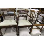 A 19th Century mahogany carver dining chair and two further mahogany framed carver dining chairs