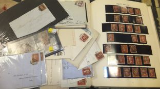 A box containing various albums of stamps including many Penny Reds, Twopenny Blues,