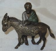 A 19th Century Austrian cold-painted bronze figure of an Arab with donkey