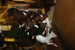 A selection of six various Beswick horse and foal figures