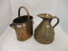 A late 19th/ early 20th Century copper swing handled jug stamped "GWR",