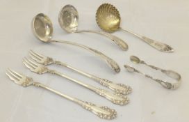 A Victorian silver Kings pattern sauce ladle (by WC, Edinburgh 1856),