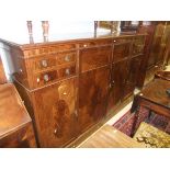 A large Edwardian mahogany and chevron strung compactum/cabinet,