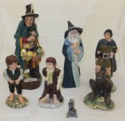 A collection of five Royal Doulton Lord of the Rings figures including "Gandalf", HN2911, "Aragorn",