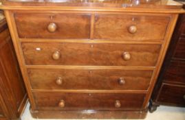 A Victorian mahogany chest of two short and three long graduated drawers on a plinth base