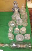 A collection of 18 cut glass scent bottles / dressing table bottles,