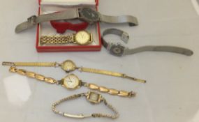 Two 9 carat gold cased ladies wristwatches,