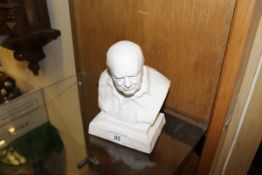 A Spode biscuit fired bust of Sir Winston Churchill AFTER OSCAR NEMON,