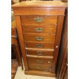 A late Victorian Wellington chest of seven drawers CONDITION REPORTS Approx 56cm wide, 122cm high,